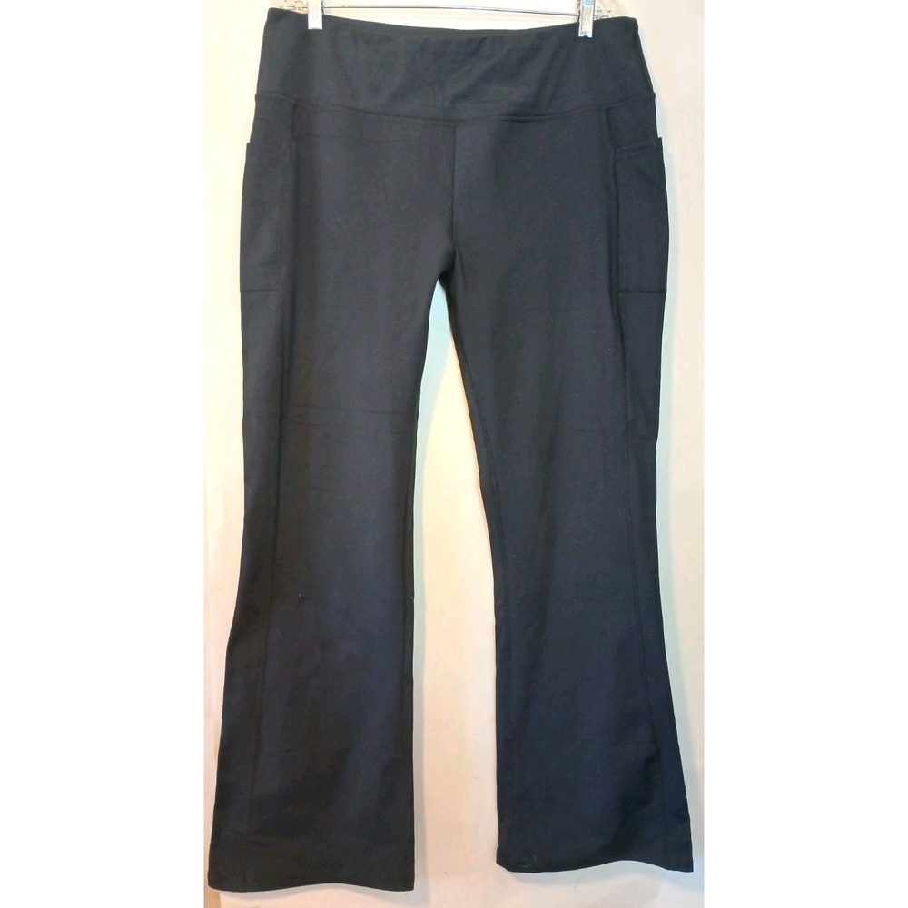 XXL WILLIT BLACK YOGA PANTS LEGGINGS POCKETS STRETCH ATHLETIC. A113
